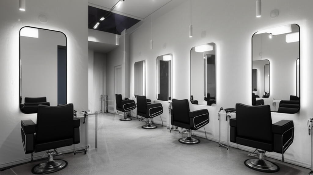 Interior do salão Bella Hair Studio